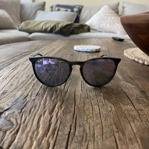 RayBans with purple lens